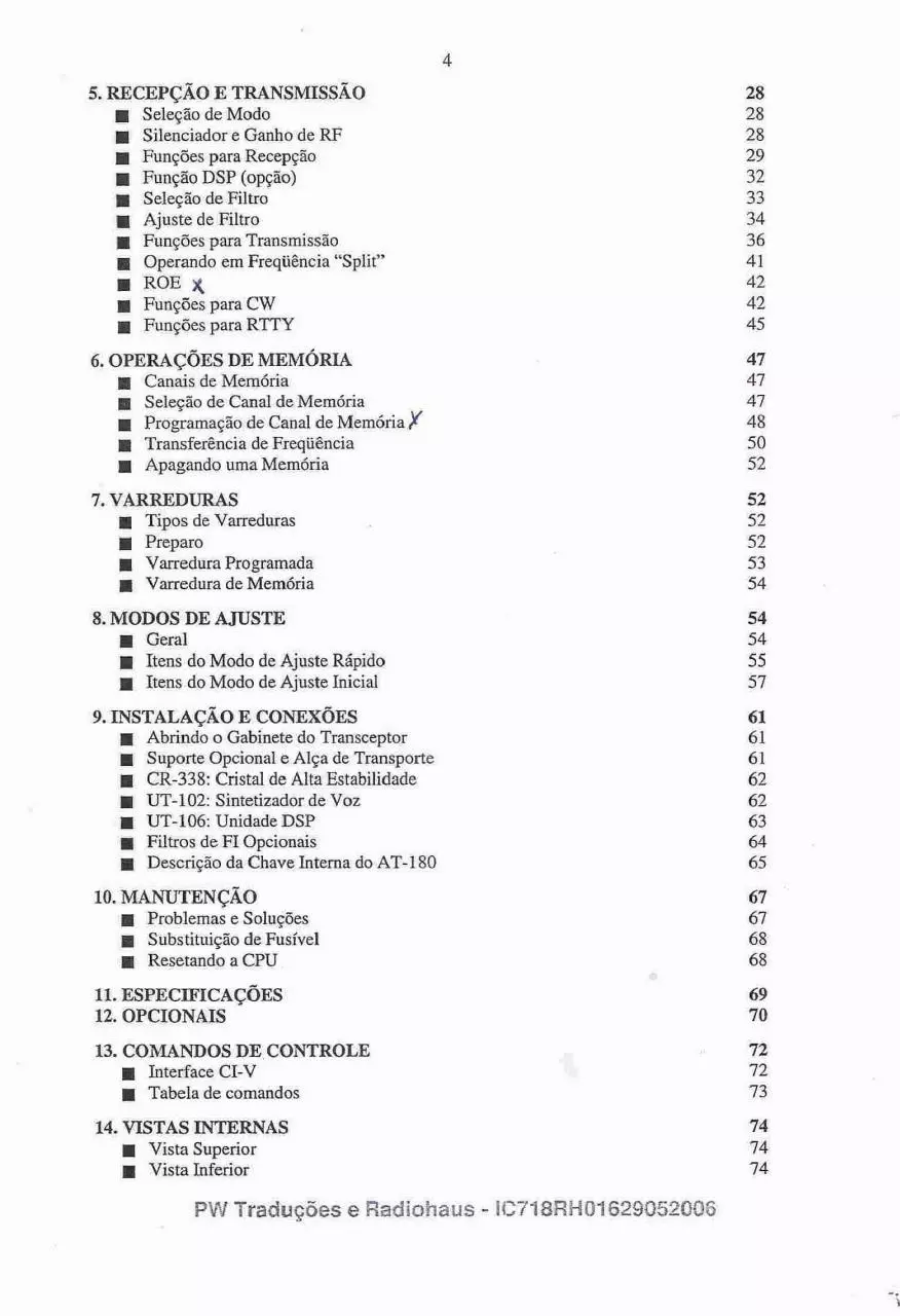 Page 4 of 76, ic 718manualportugus 100203060439 phpapp01