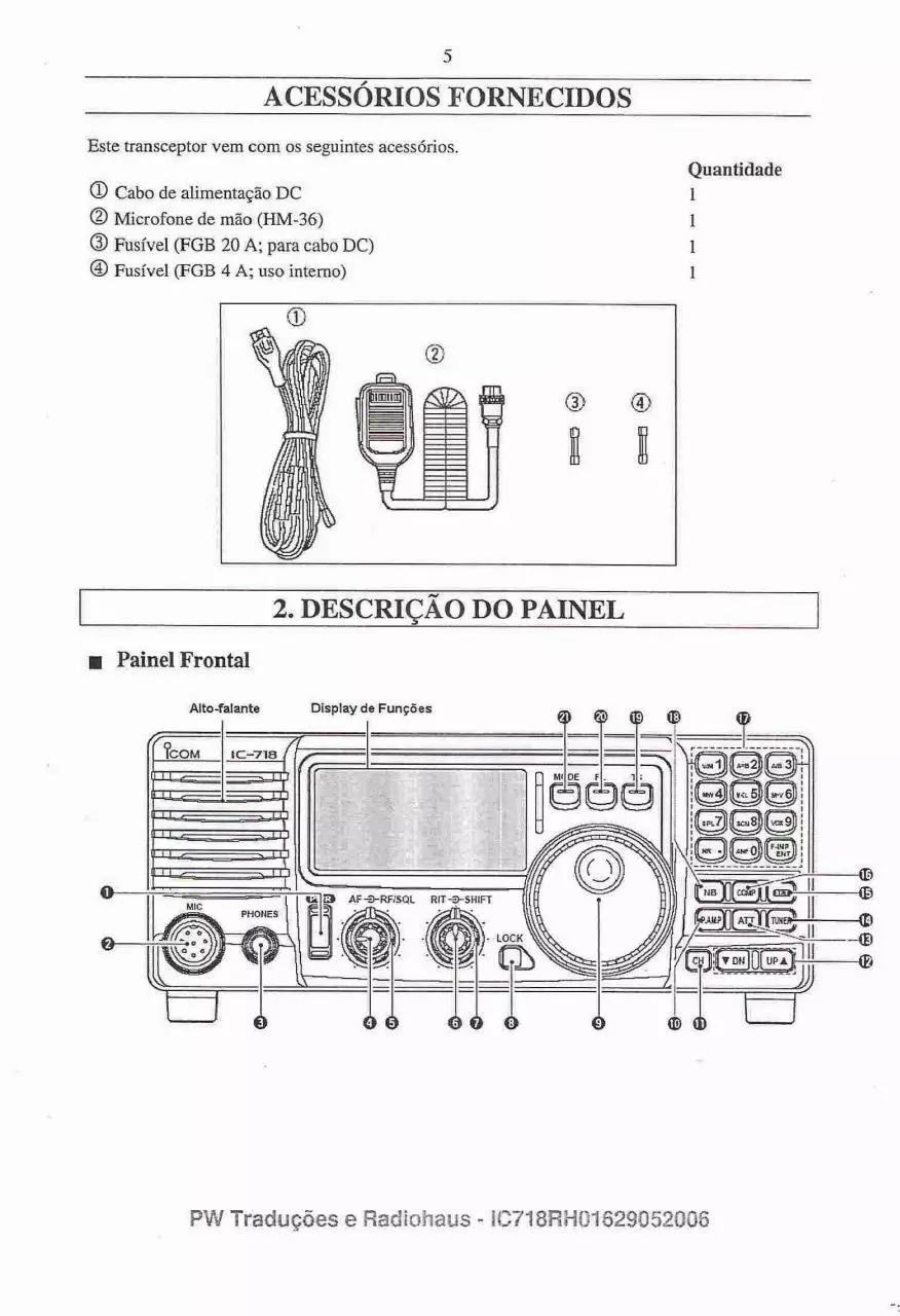 Page 5 of 76, ic 718manualportugus