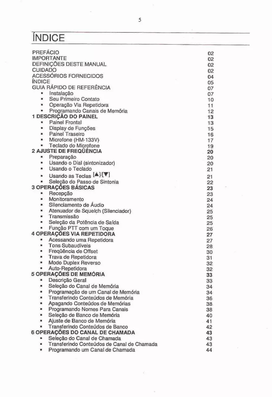 Page 5 of 83, ic v8000manualportugues