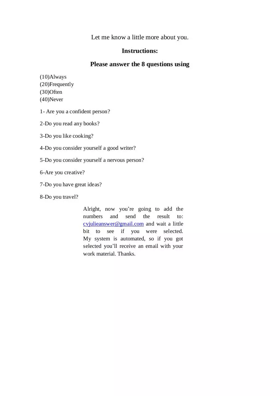 Page 1 of 1, interview