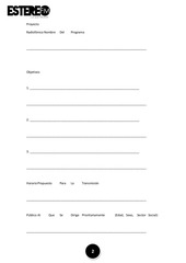 Page 2, Solicitud de Proyecto Estereo FM
