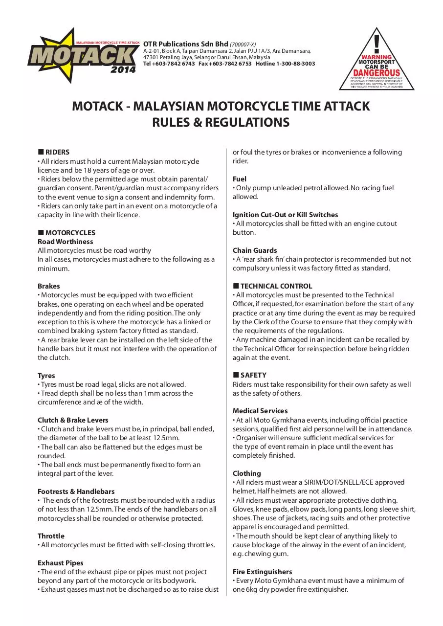 Page 3 of 4, Motack2014 Rider Participation Registration Form