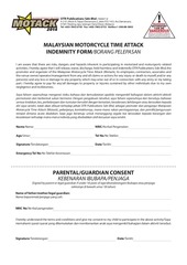 Page 2, Motack2014 Rider Participation Registration Form