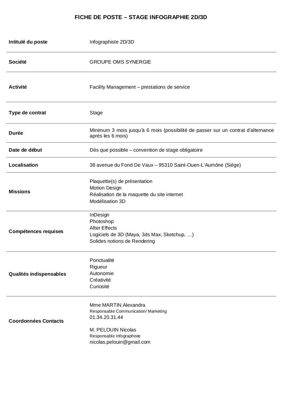 Document preview FICHE DE POSTE - OMS SYNERGIE.pdf - page 1/1