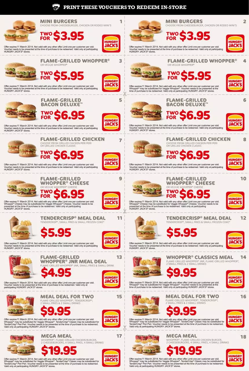 Page 1 of 1, hungry jacks vouchers