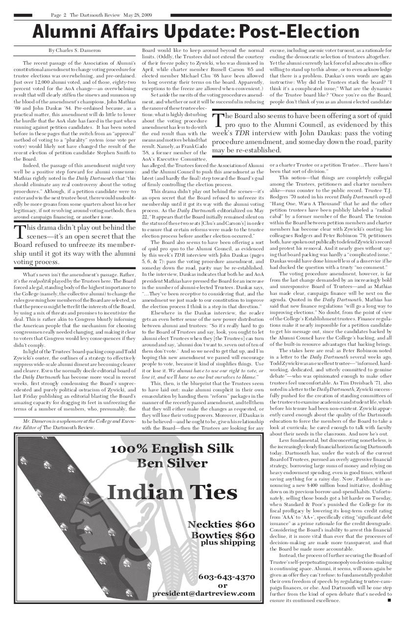 The Dartmouth Review 5.28.2009 Volume 28, Issue 18.pdf - page 2/12