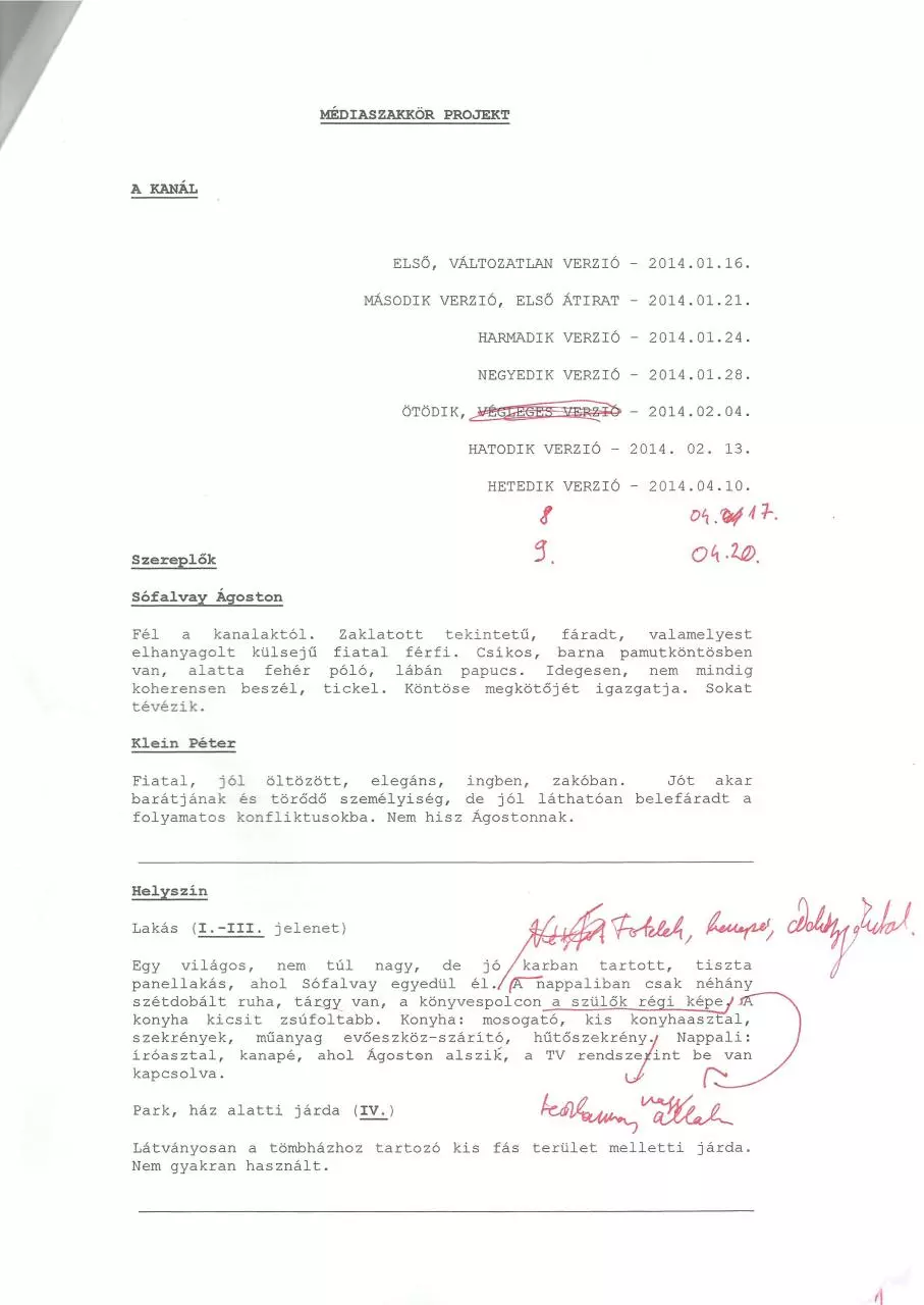 Page 2 of 9, Kéziratos utolsó forgatókönyv és tipók