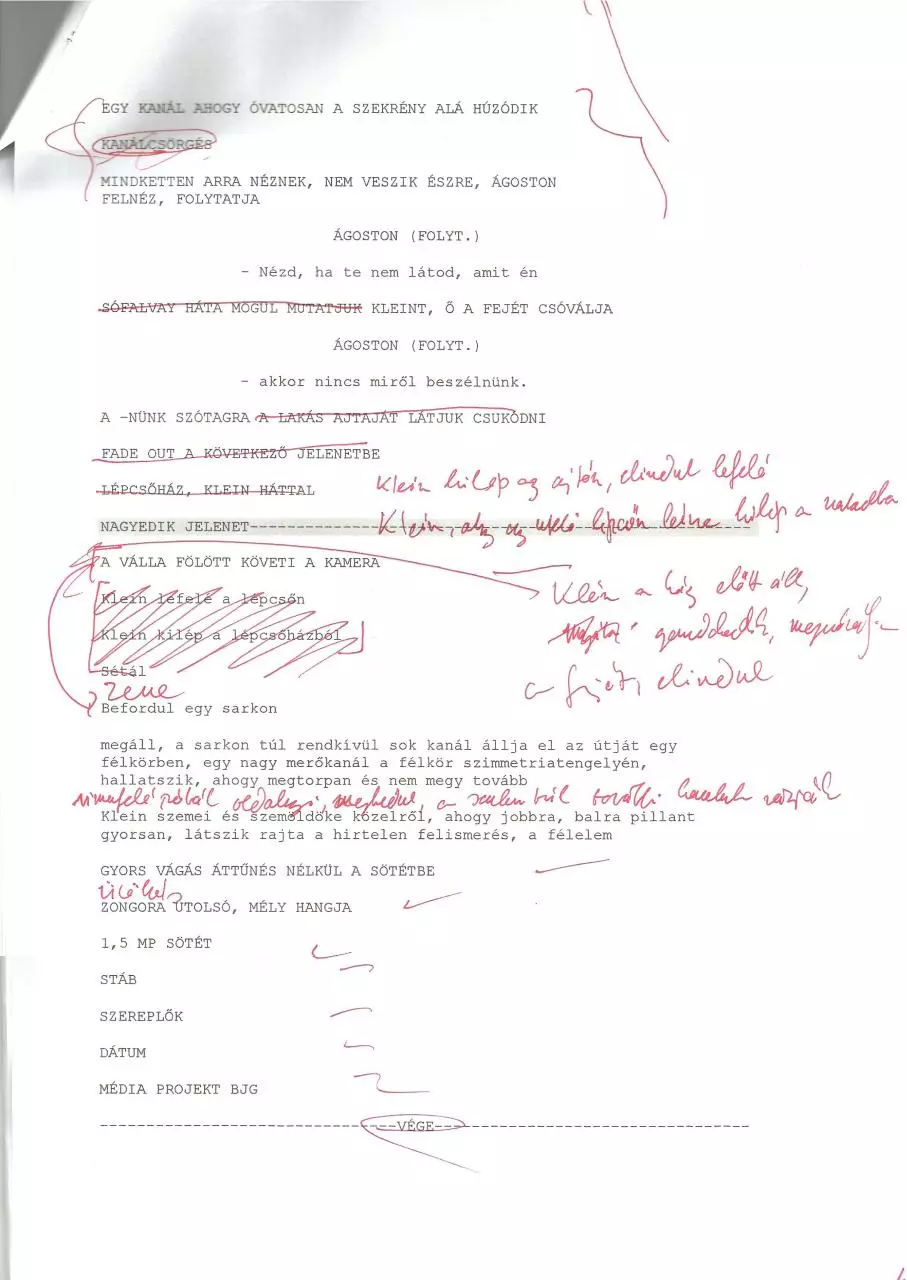 Page 5 of 9, Kéziratos utolsó forgatókönyv és tipók