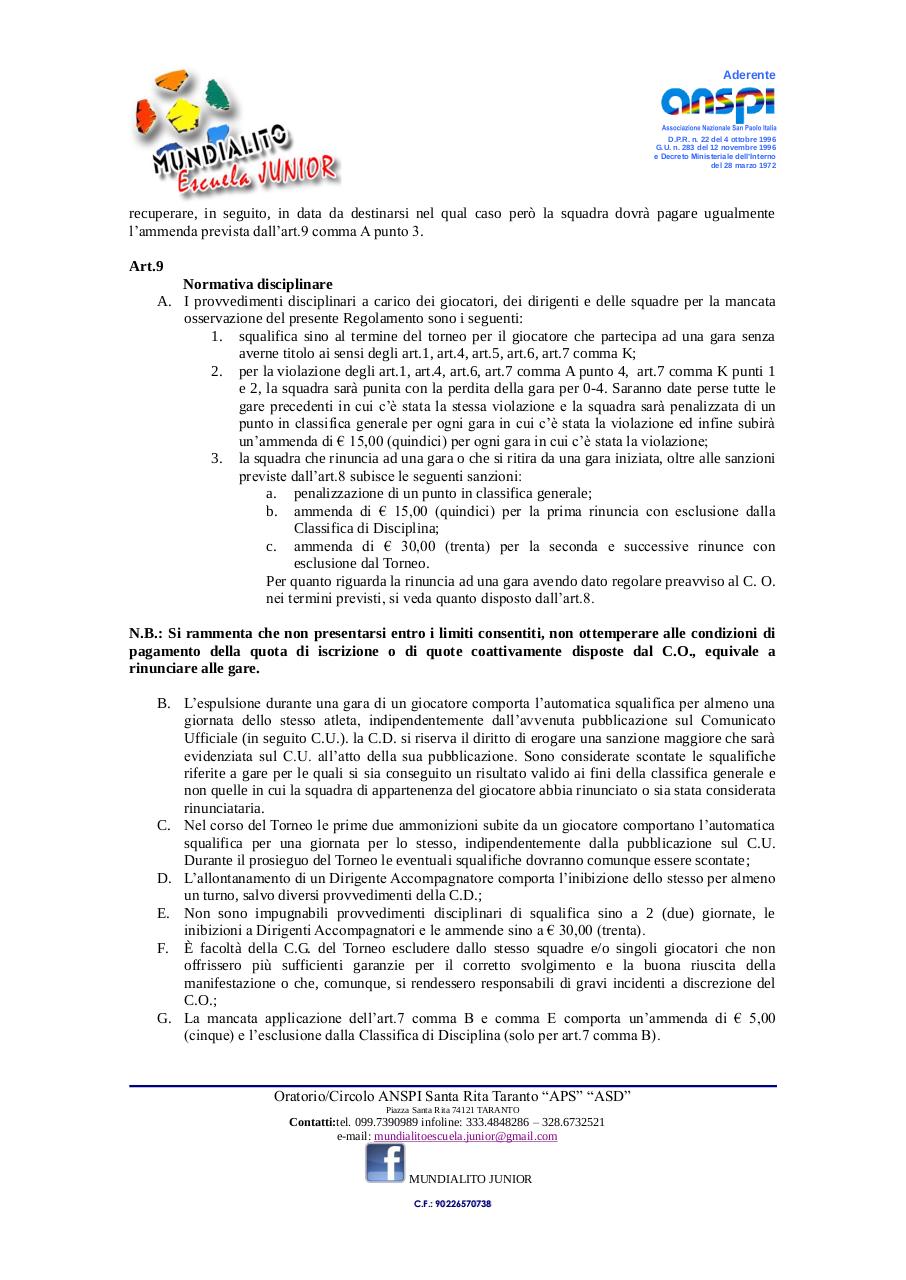 REGOLAMENTO XII Mundialito Junior 2014.pdf - page 4/6
