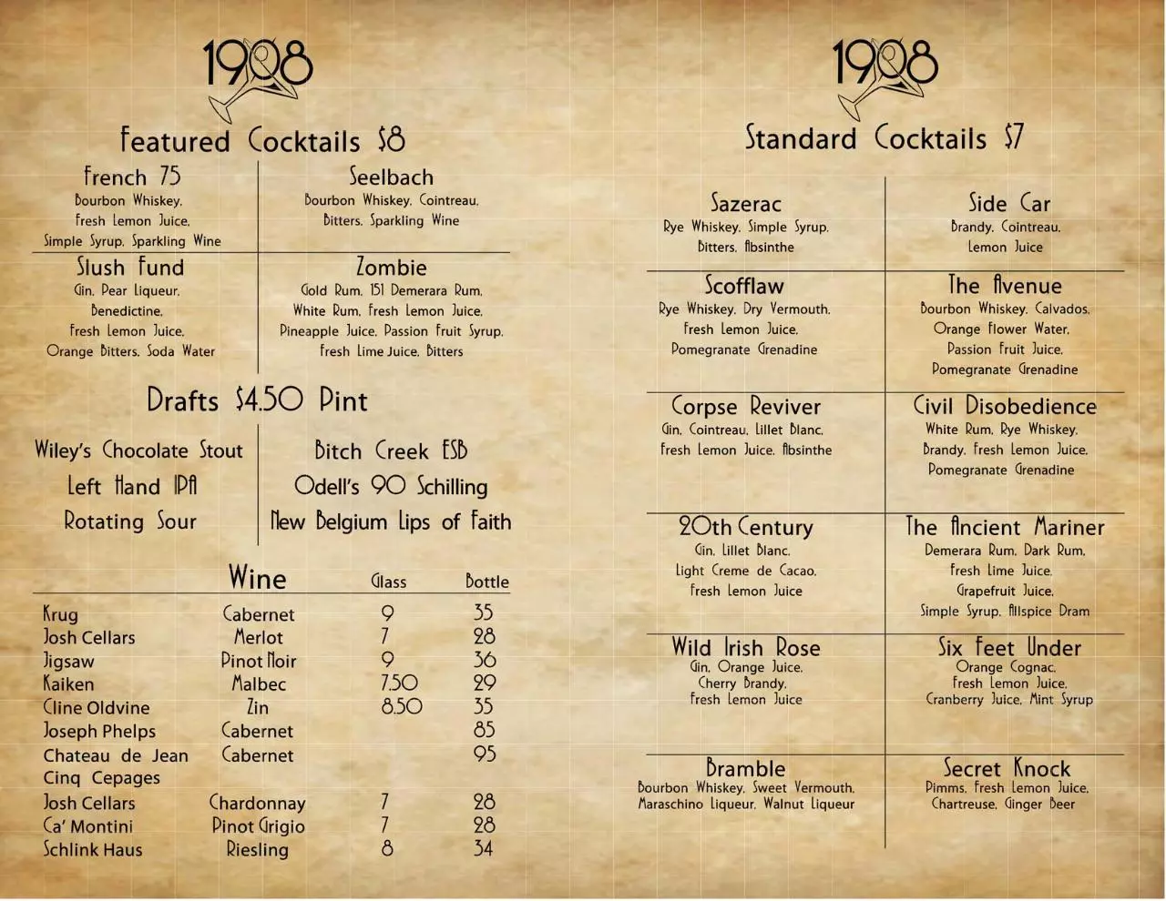 Page 1 of 4, Menu Inside