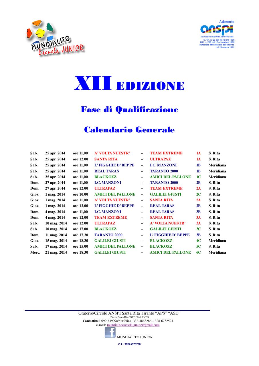 Document preview calendario XII Mundialito Junior 2014 rev 08052014.pdf - page 1/2