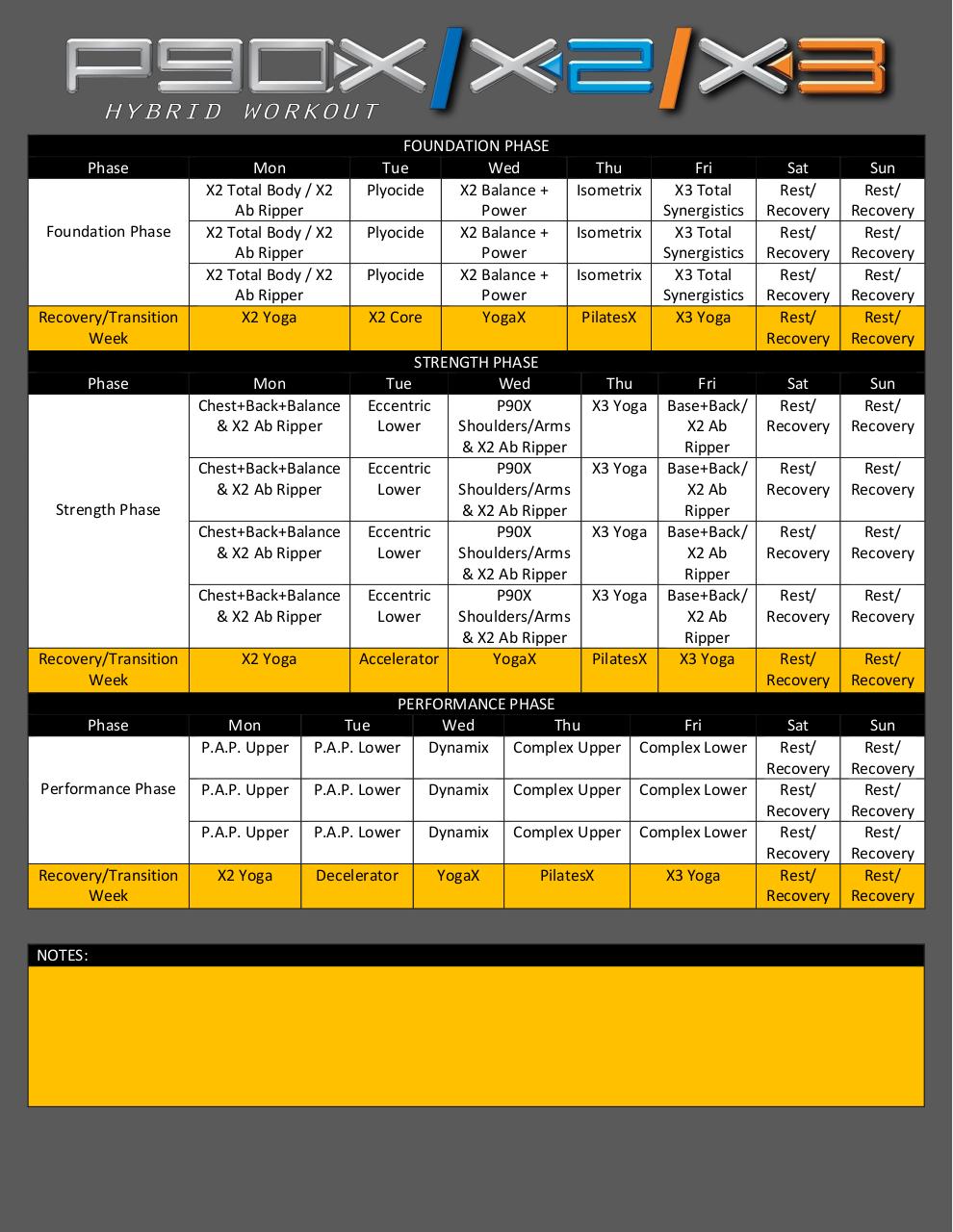 Document preview P90X+X2+X3 Hybrid Schedule.pdf - page 1/1
