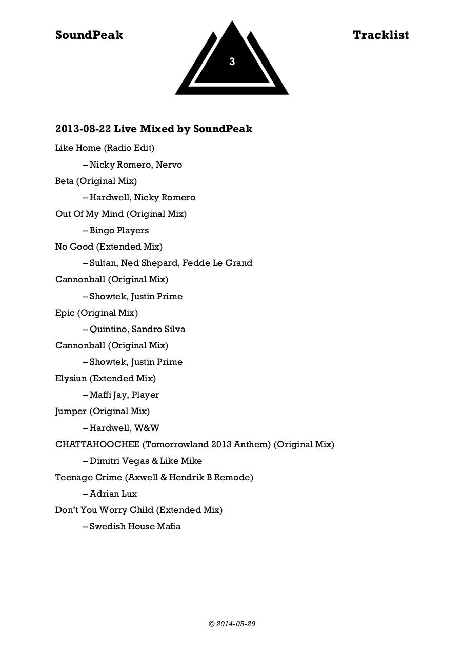 SoundPeak - Official Tracklist Â©2014-05-29 _ONLINE.pdf - page 3/33