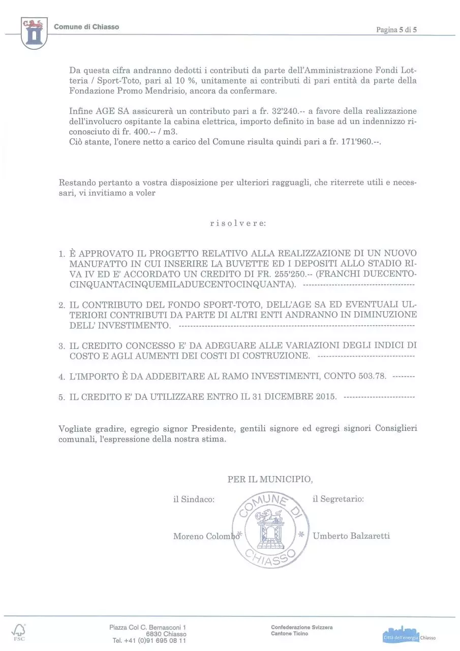 Page 5 of 5, Manufatto per buvette e deposito Riva IV