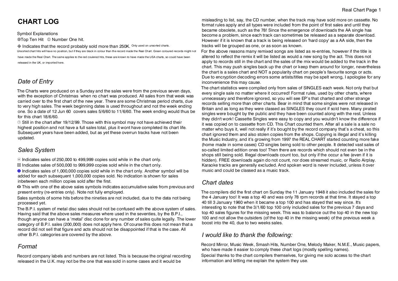 Page 1 of 25, A Chart