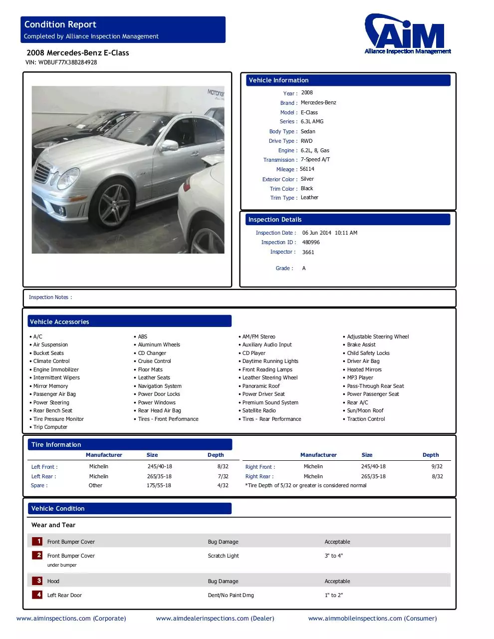 Page 1 of 8, BENZ COND REPORT