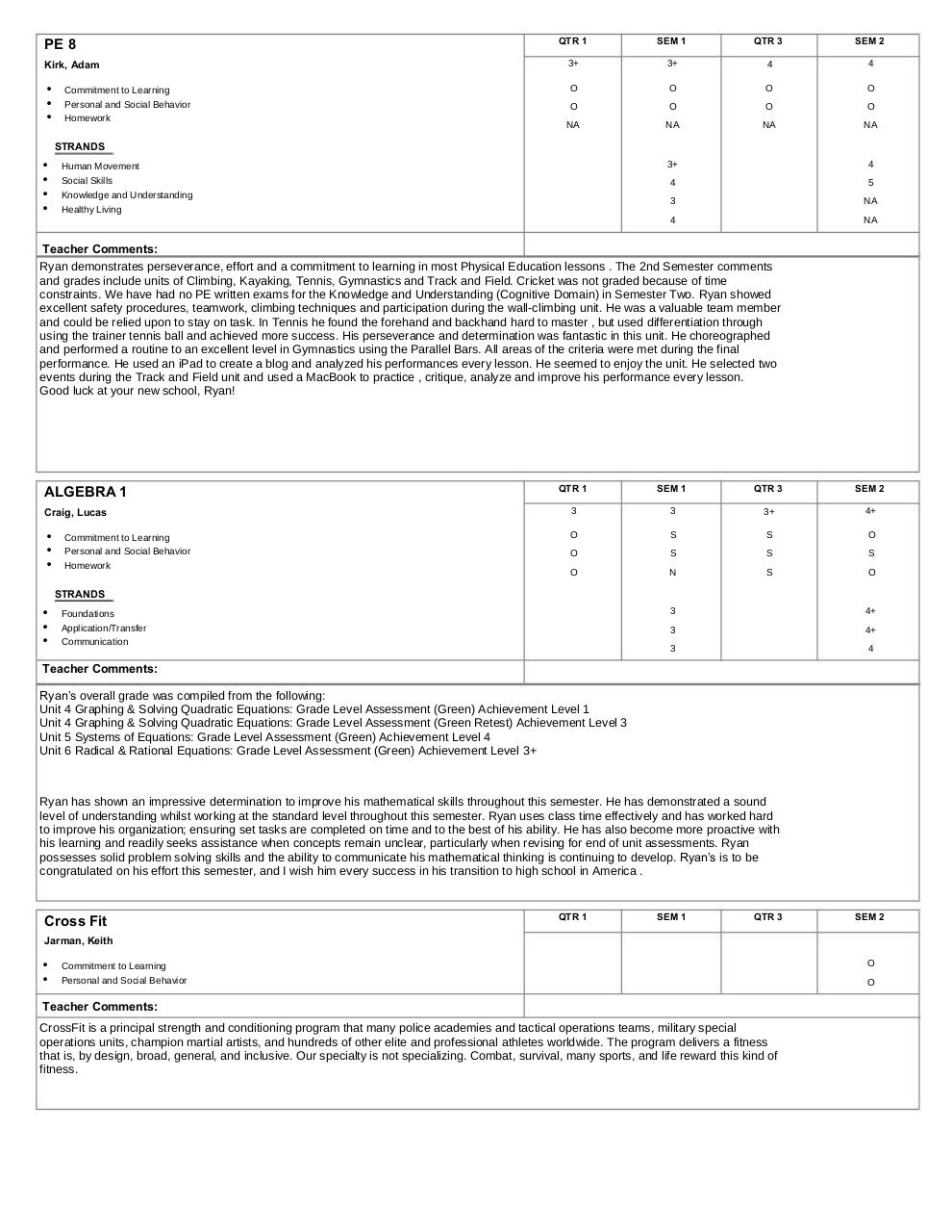 Document preview 8th Grade - Report Card(1).pdf - page 3/4