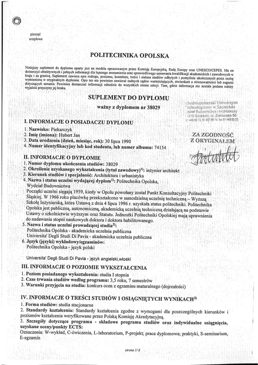 Page 5 of 19, Nomination Documents Hubert Piekarczyk