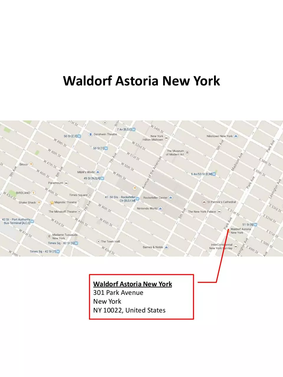 Page 1 of 1, Waldorf Astoria New York
