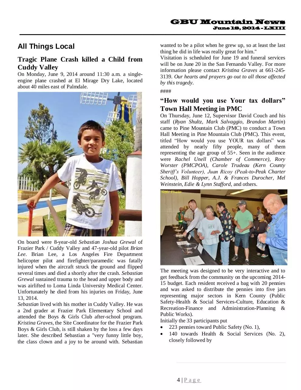 Page 4 of 38, GBU Mountain News LXIII June 18, 2014