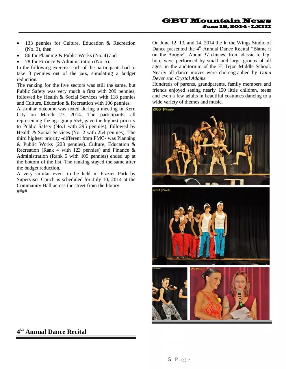 Page 5 of 38, GBU Mountain News LXIII June 18, 2014