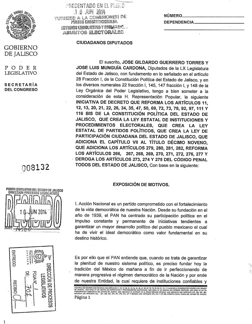 Page 1 of 701, Reforma Electoral PAN