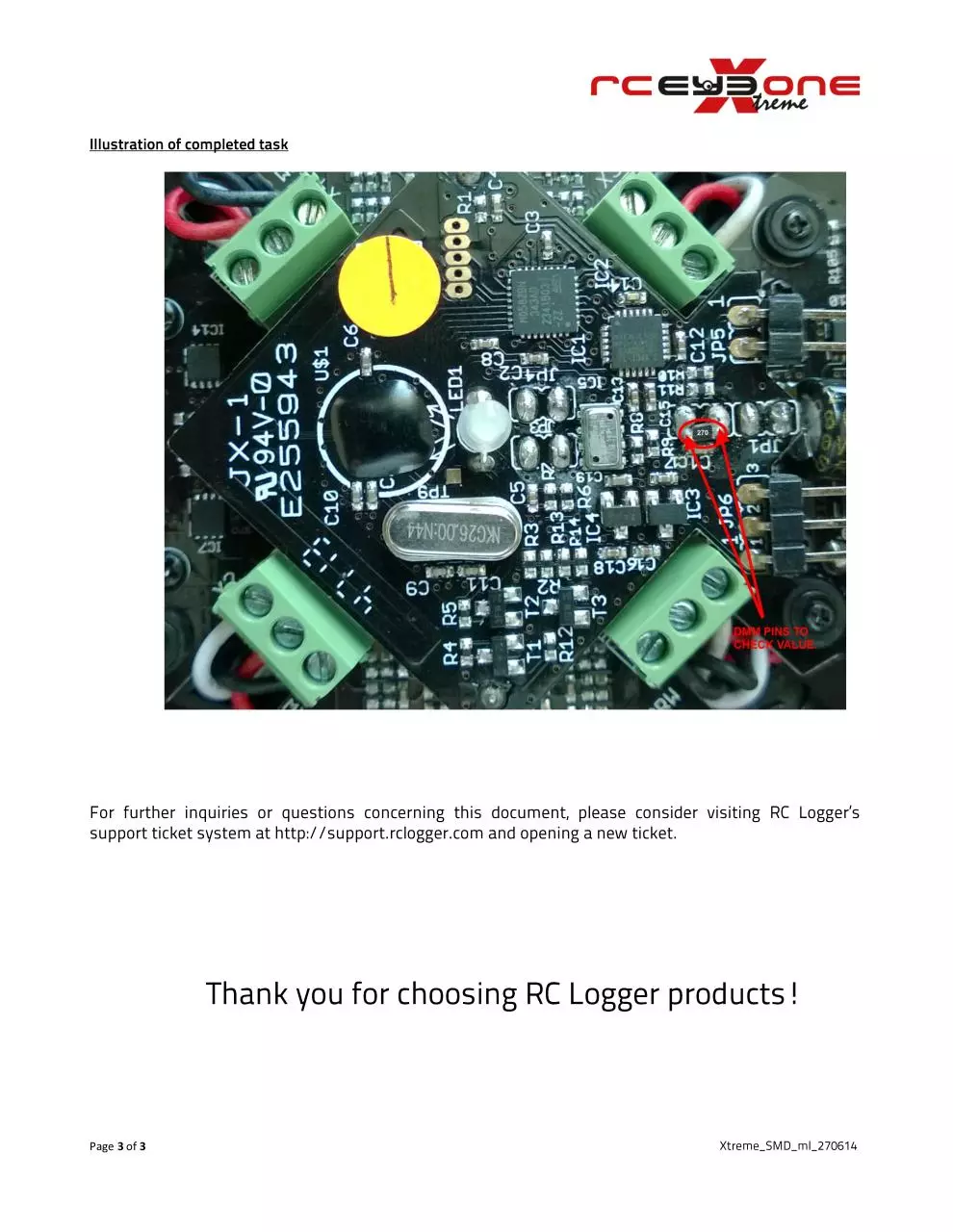 Page 3 of 3, 140627 Instructions to solder 270ohm resistor
