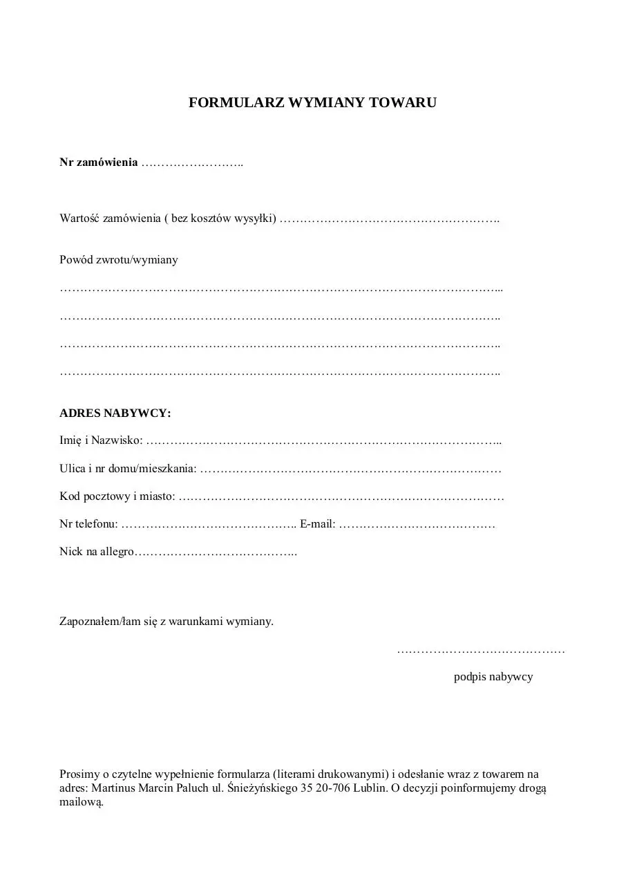 Page 1 of 1, Wymiana