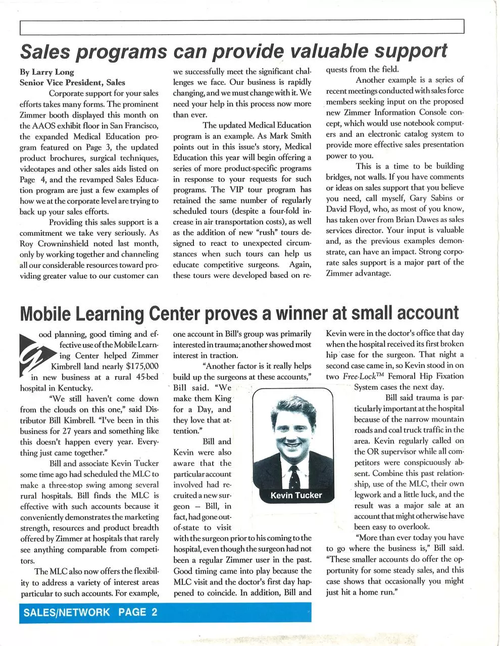 Page 1 of 1, KevinTucker Zimmer Sales Promotion Success