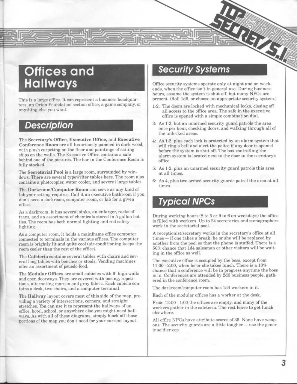Page 3 of 24, TSR Top Secret S.I. RPG Settings & Scenarios (Boxed set)