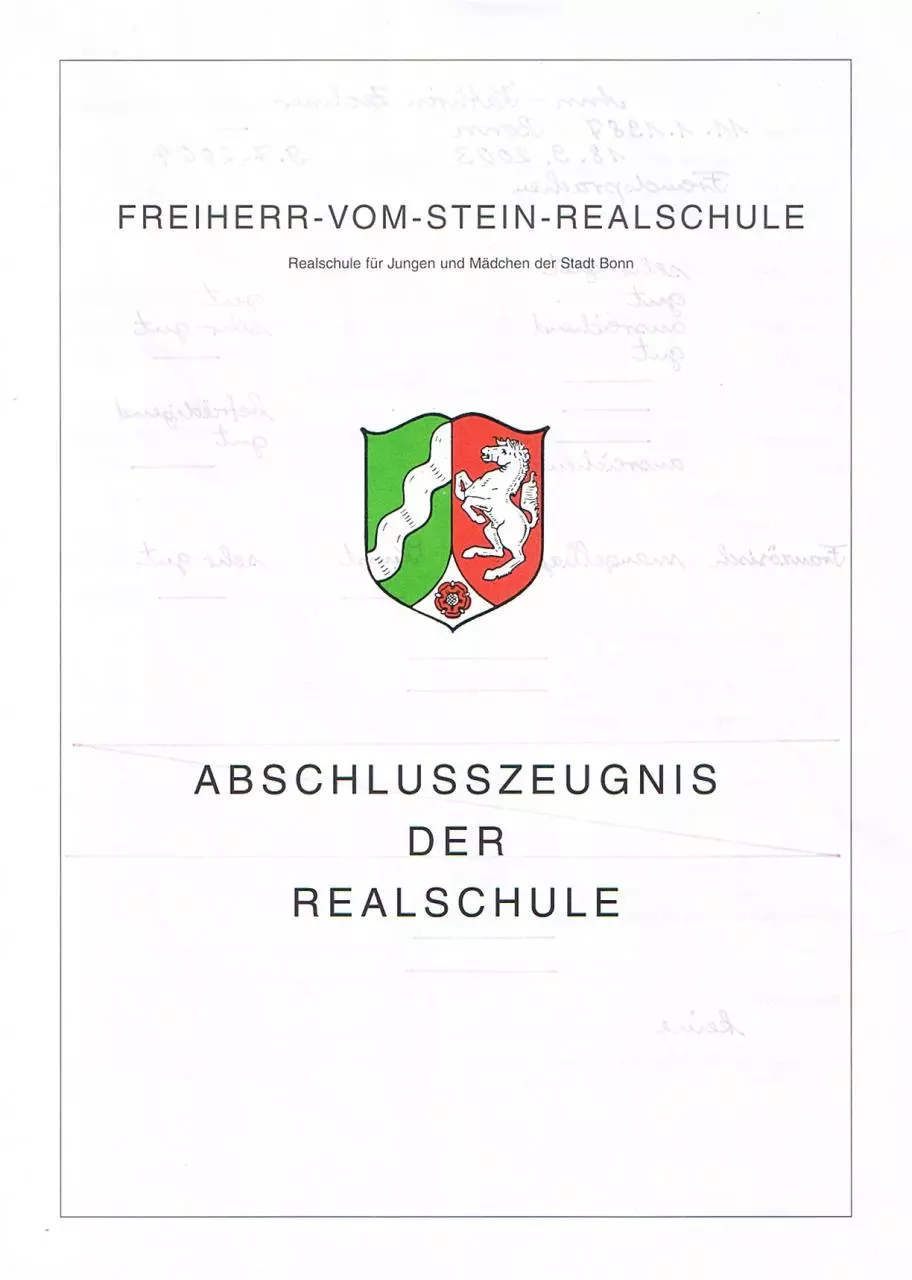Page 1 of 3, Realschulzeugnis Zechner