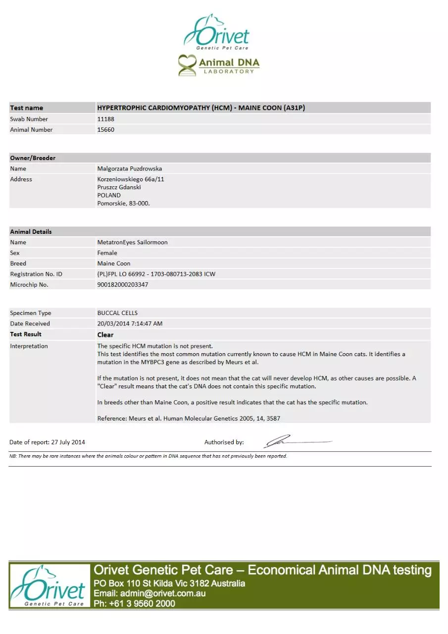 Page 1 of 1, hcm dna