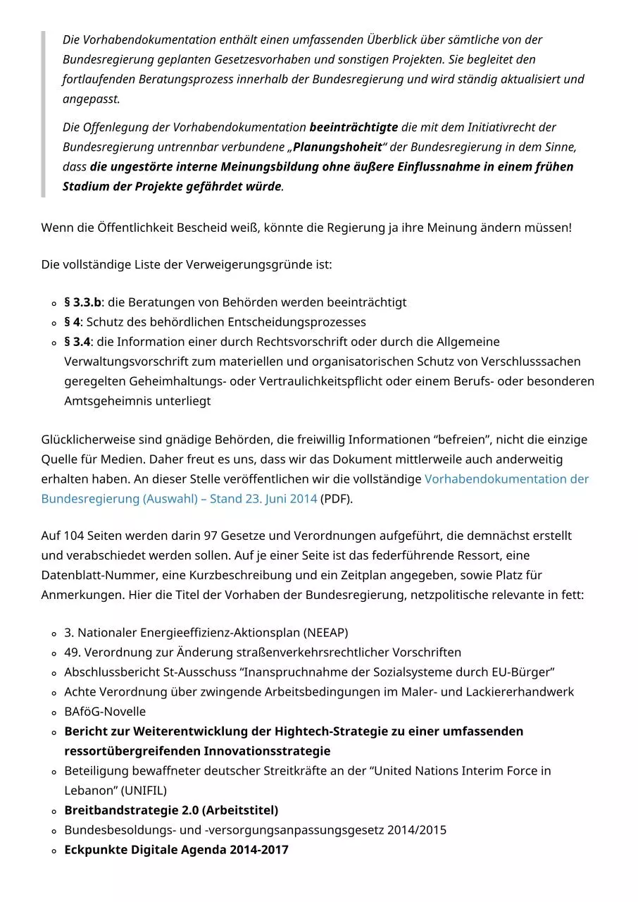 Page 2 of 8, Vorhabendokumentation: Bundesregierung