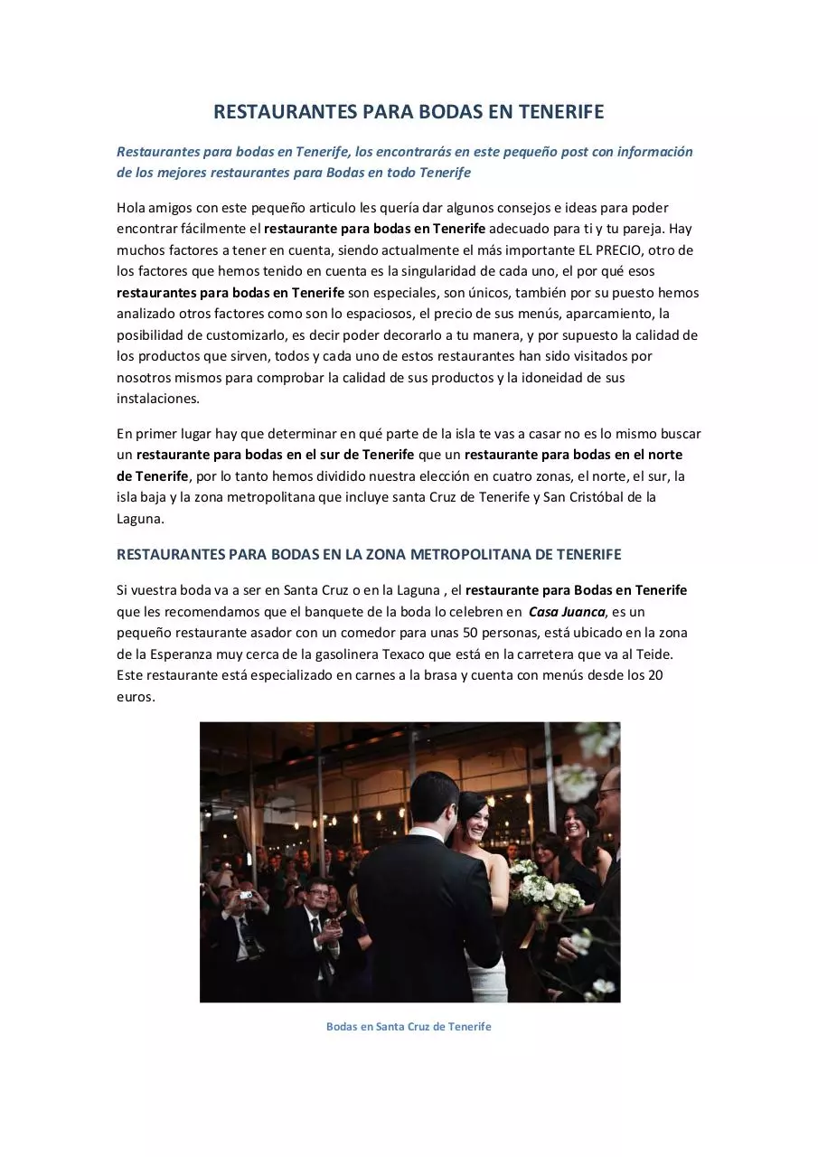 Page 1 of 3, Restaurantes para Bodas en Tenerife