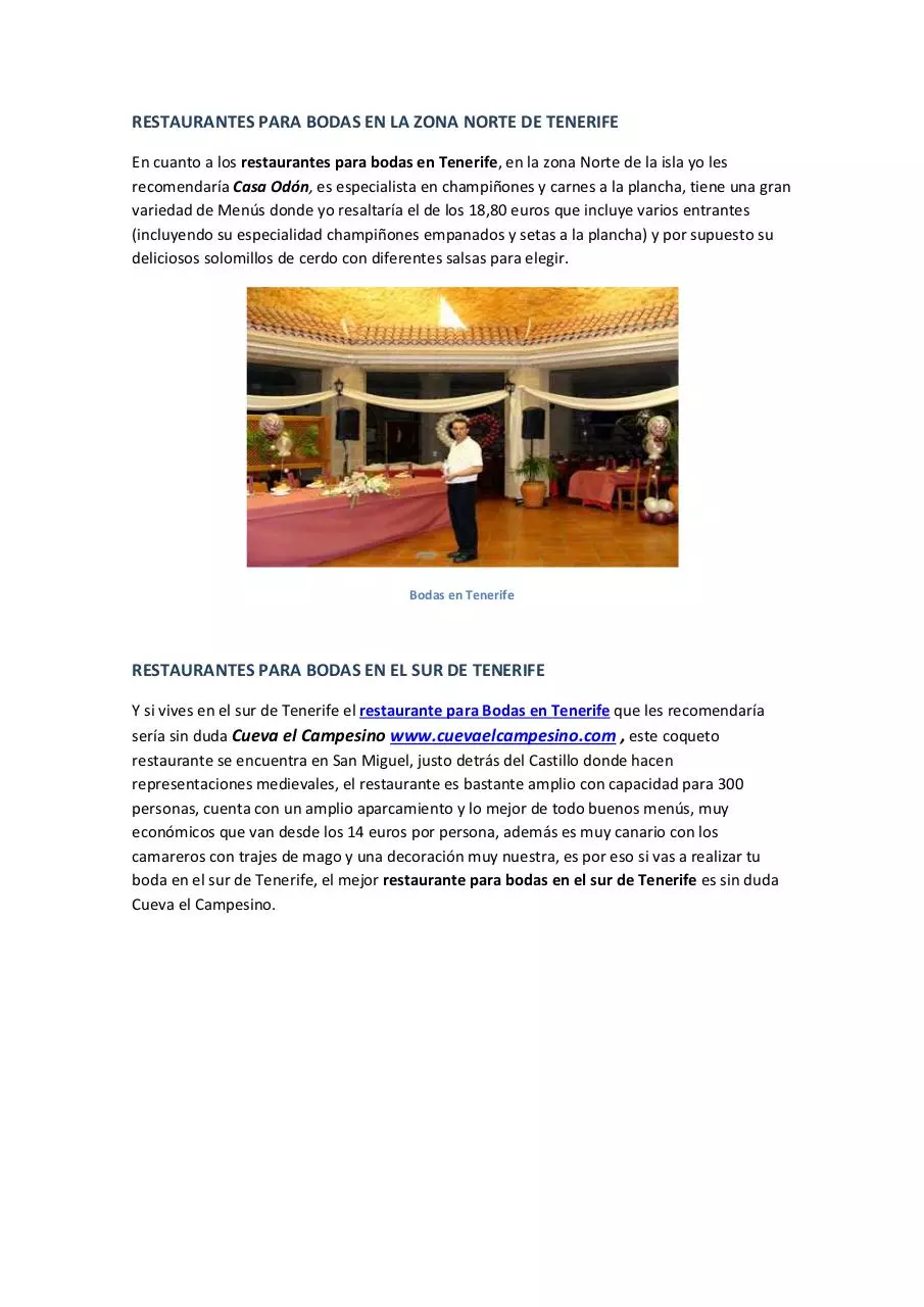 Page 2 of 3, Restaurantes para Bodas en Tenerife