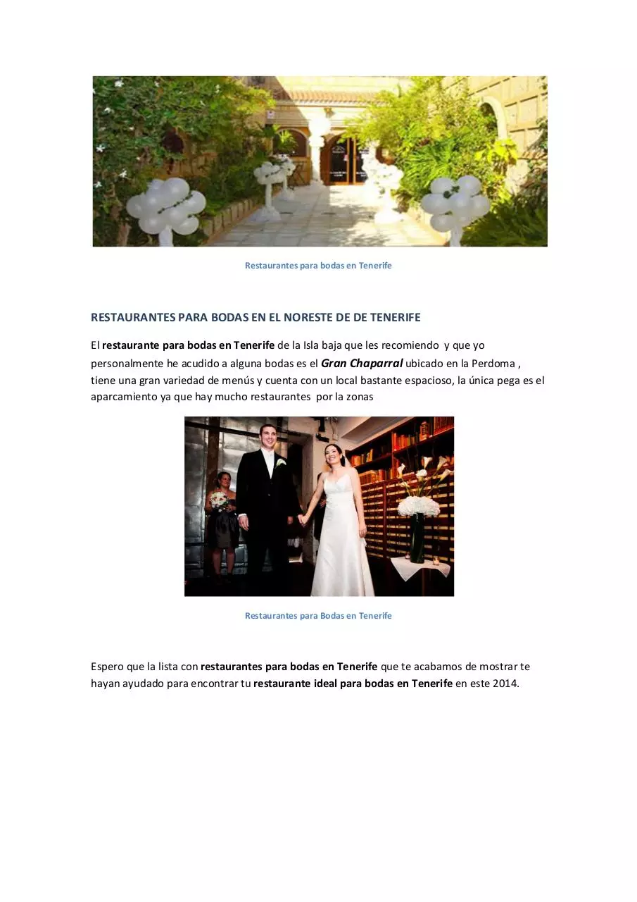 Page 3 of 3, Restaurantes para Bodas en Tenerife