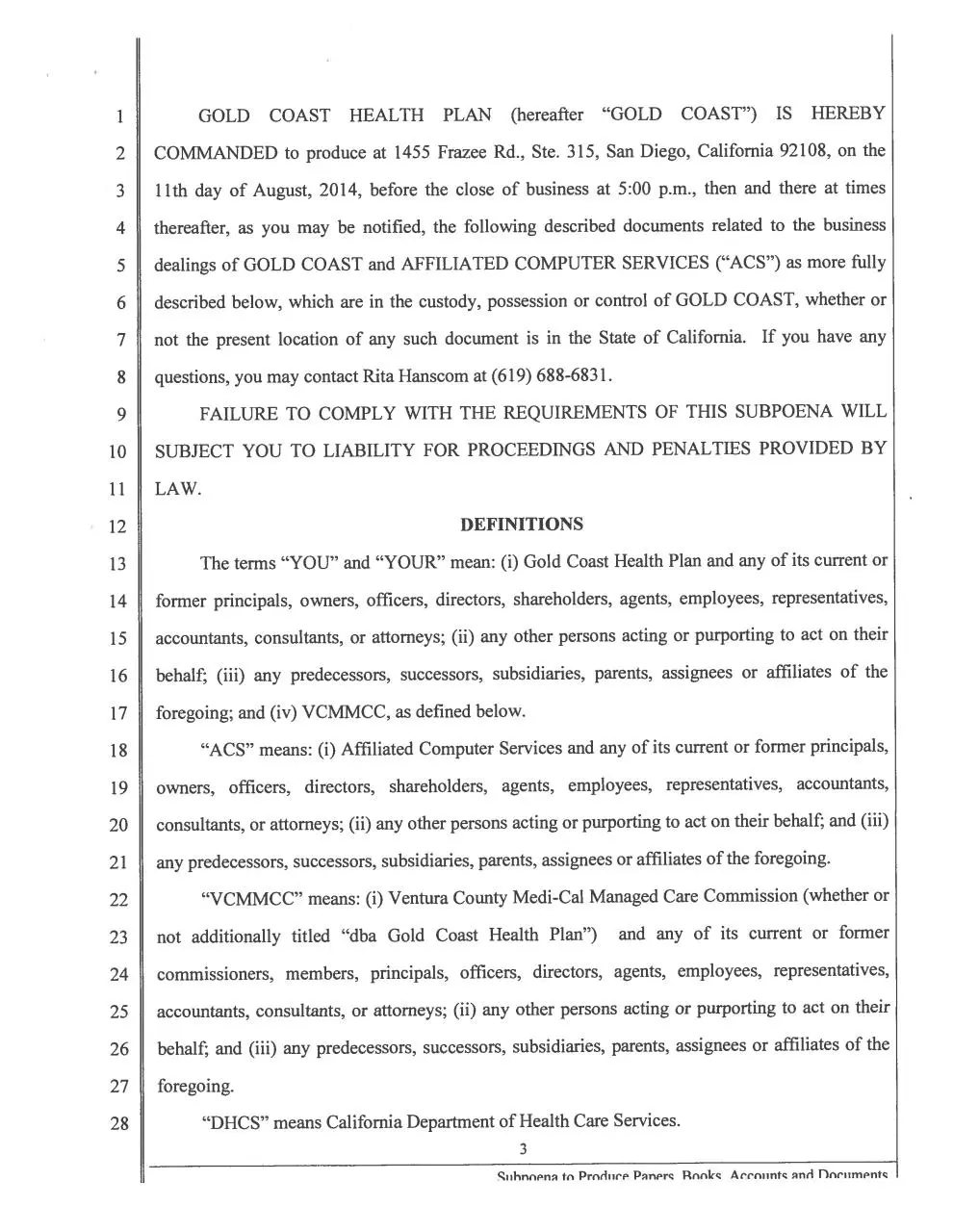 Page 3 of 12, Subpoena