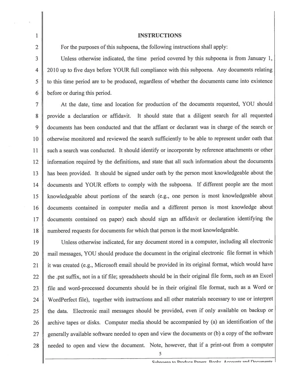 Page 5 of 12, Subpoena