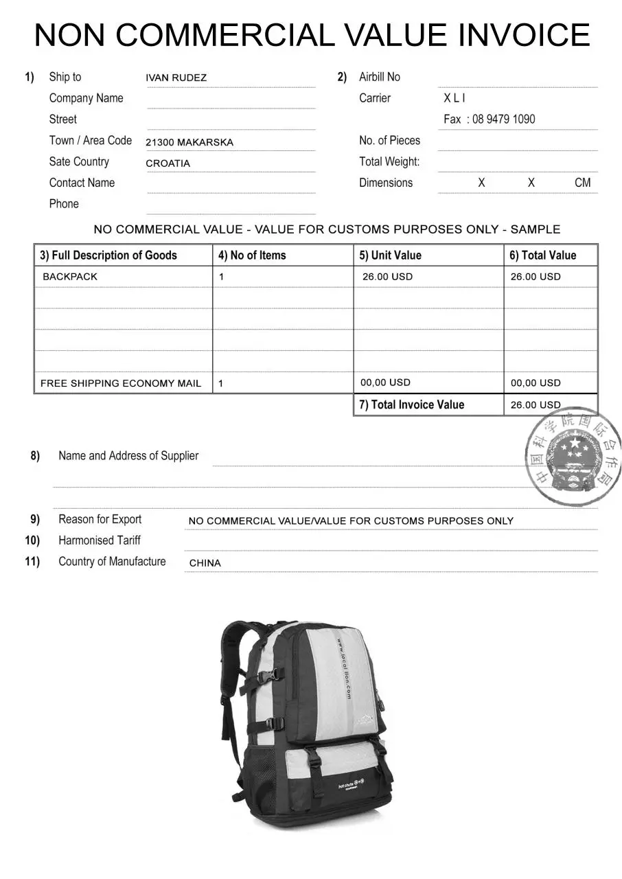 Document preview - inovice-backpack.pdf - Page 1/1