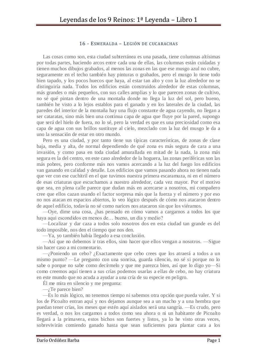 Document preview 16 - Esmeralda - LegiÃ³n de cucarachas.pdf - page 1/5
