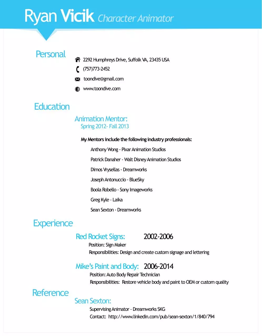 Page 1 of 1, Resume