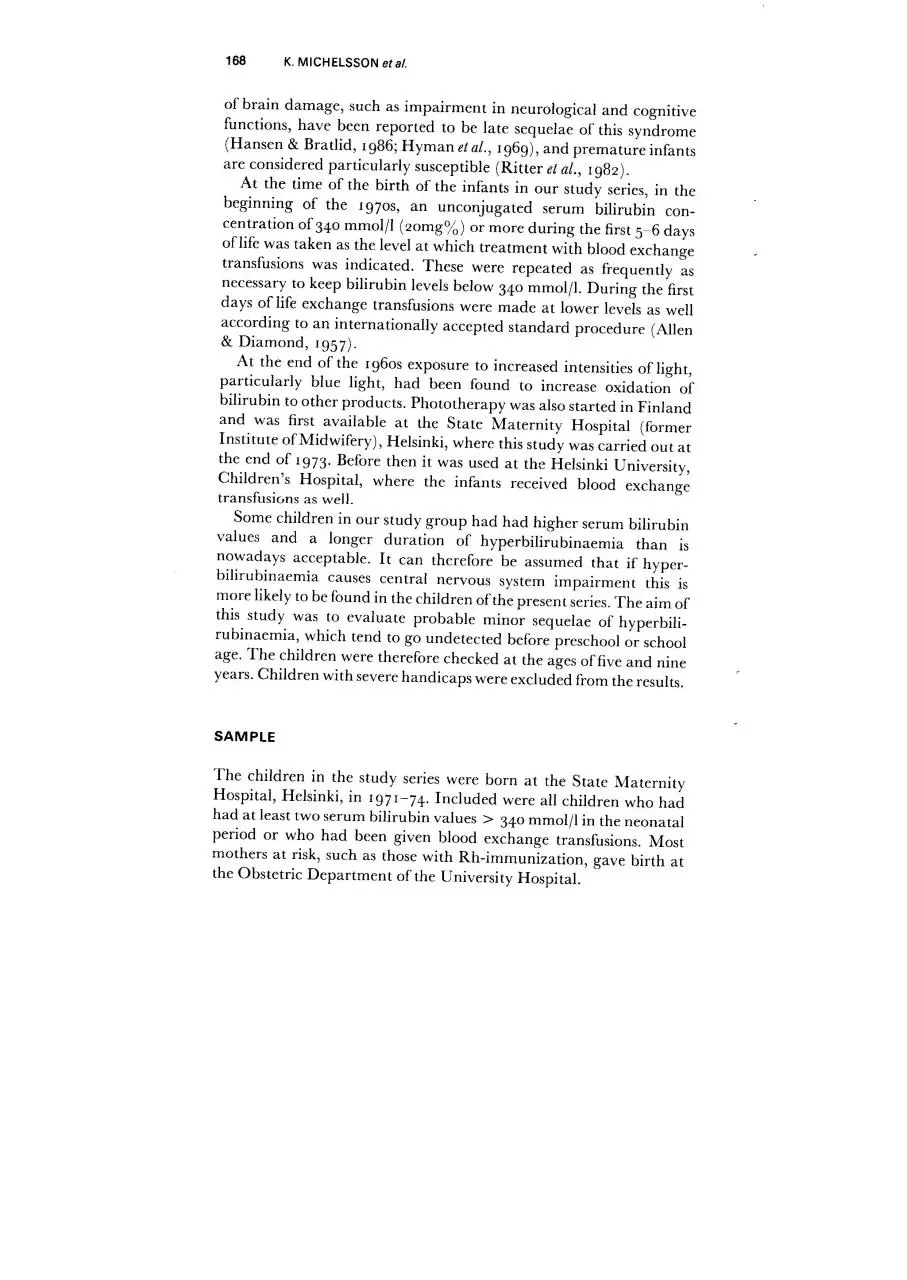 Page 2 of 15, five and nine year children with neonatal hyperbilirubinemia