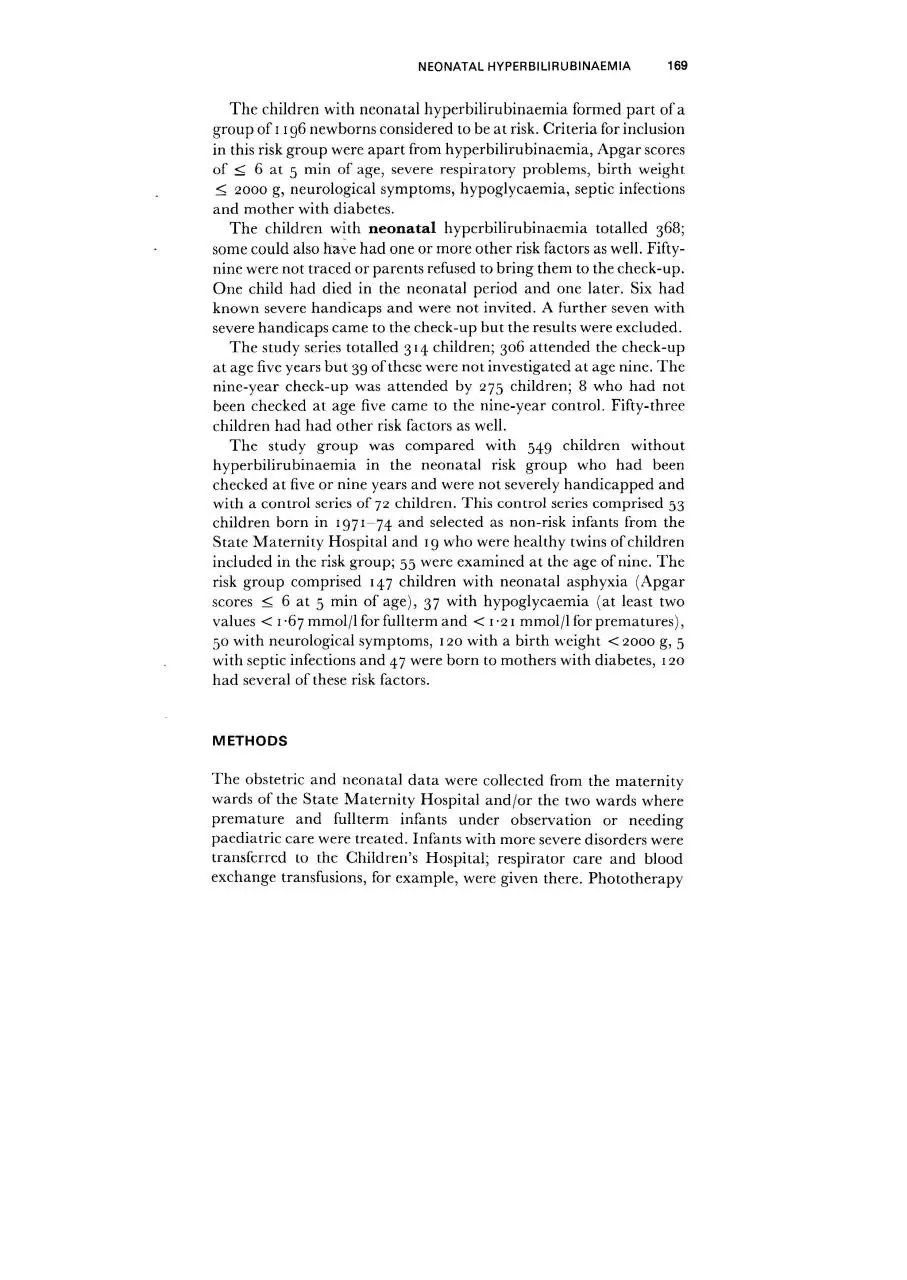 Page 4 of 15, five and nine year children with neonatal hyperbilirubinemia