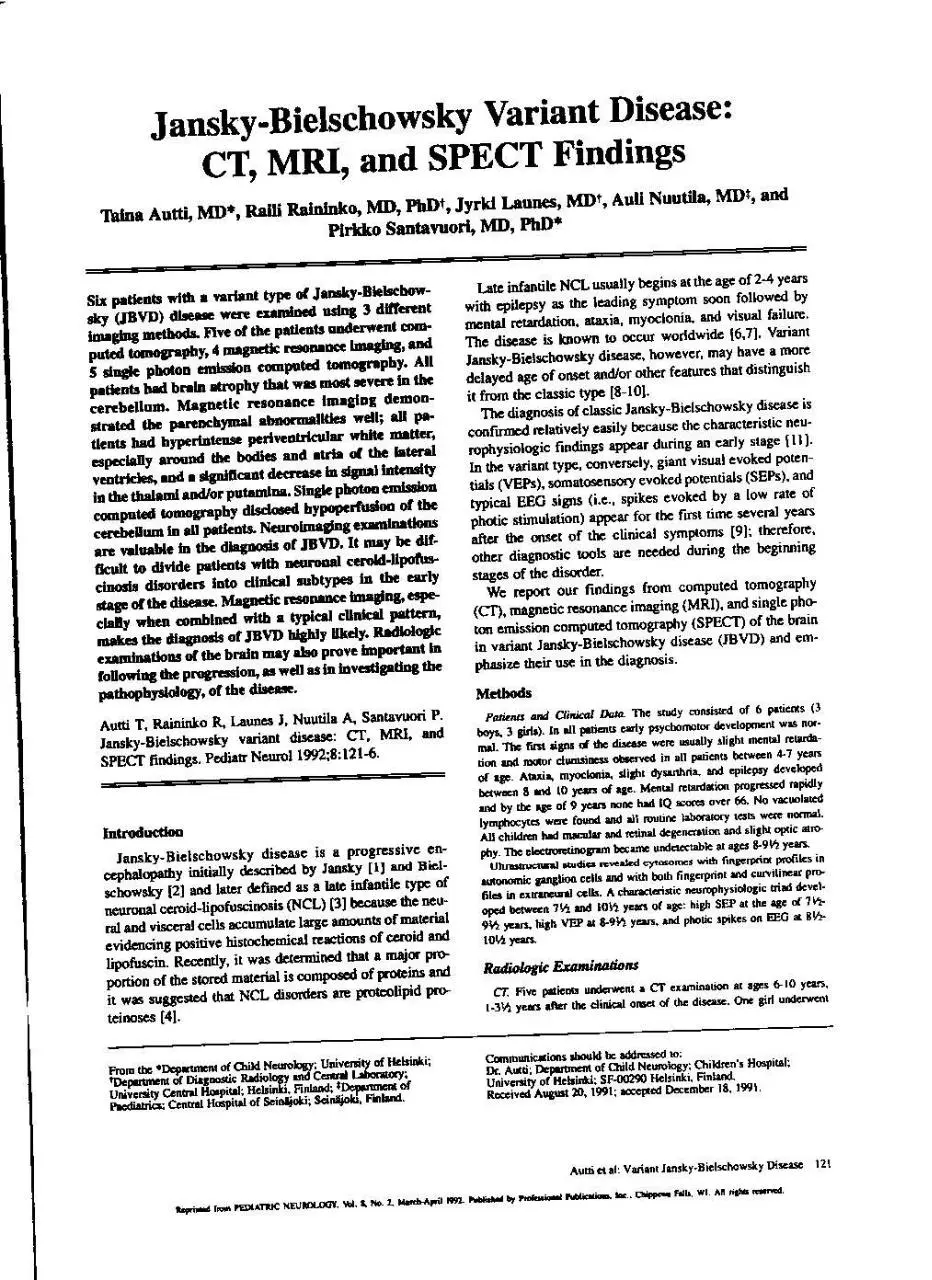 Page 1 of 6, jansky bielschowsky variant