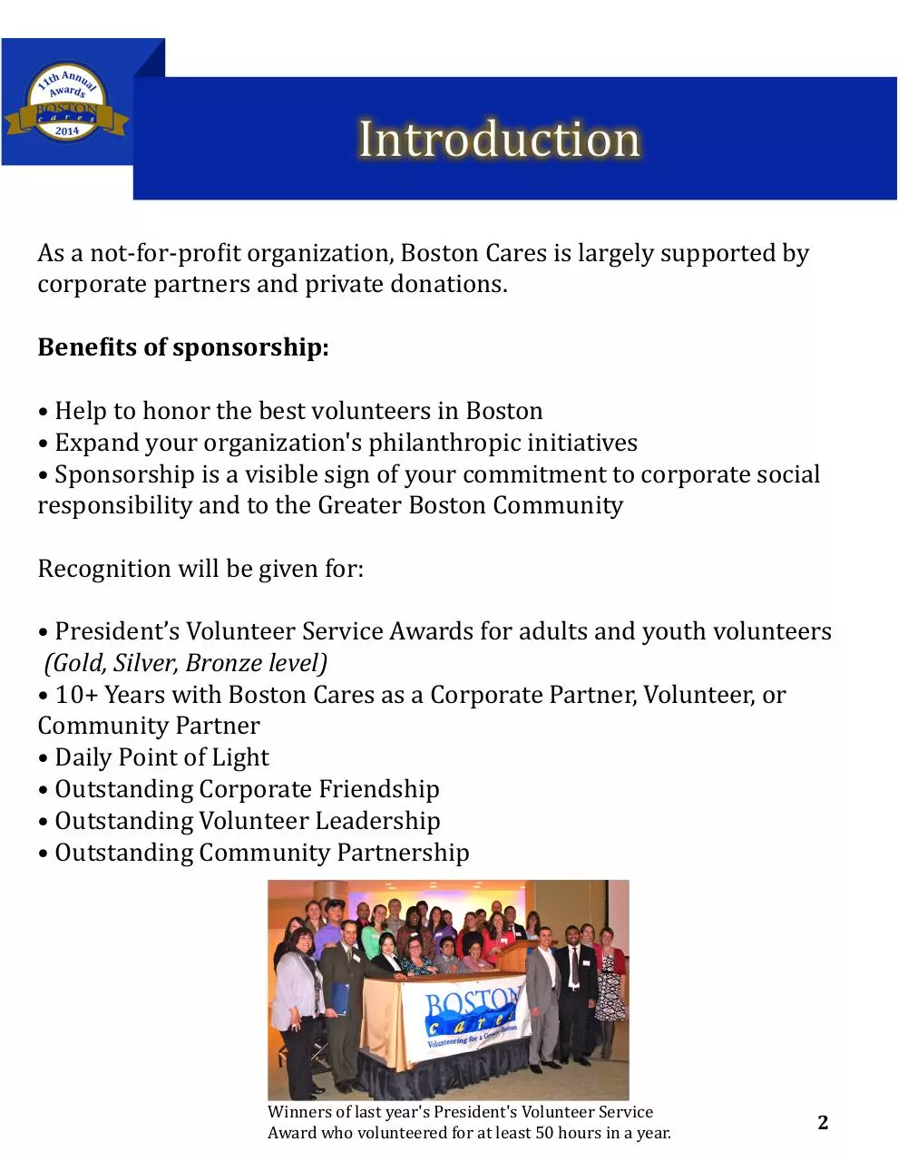 Page 3 of 14, 2014BostonCaresAwardsSponsorshipPacket