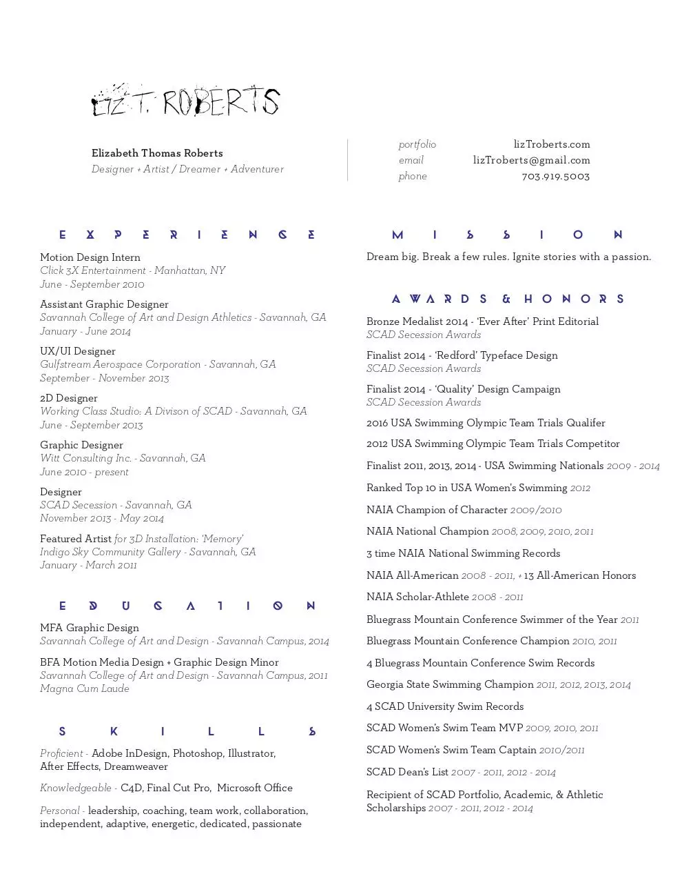 Document preview - LizTRoberts_resume.pdf - Page 1/1