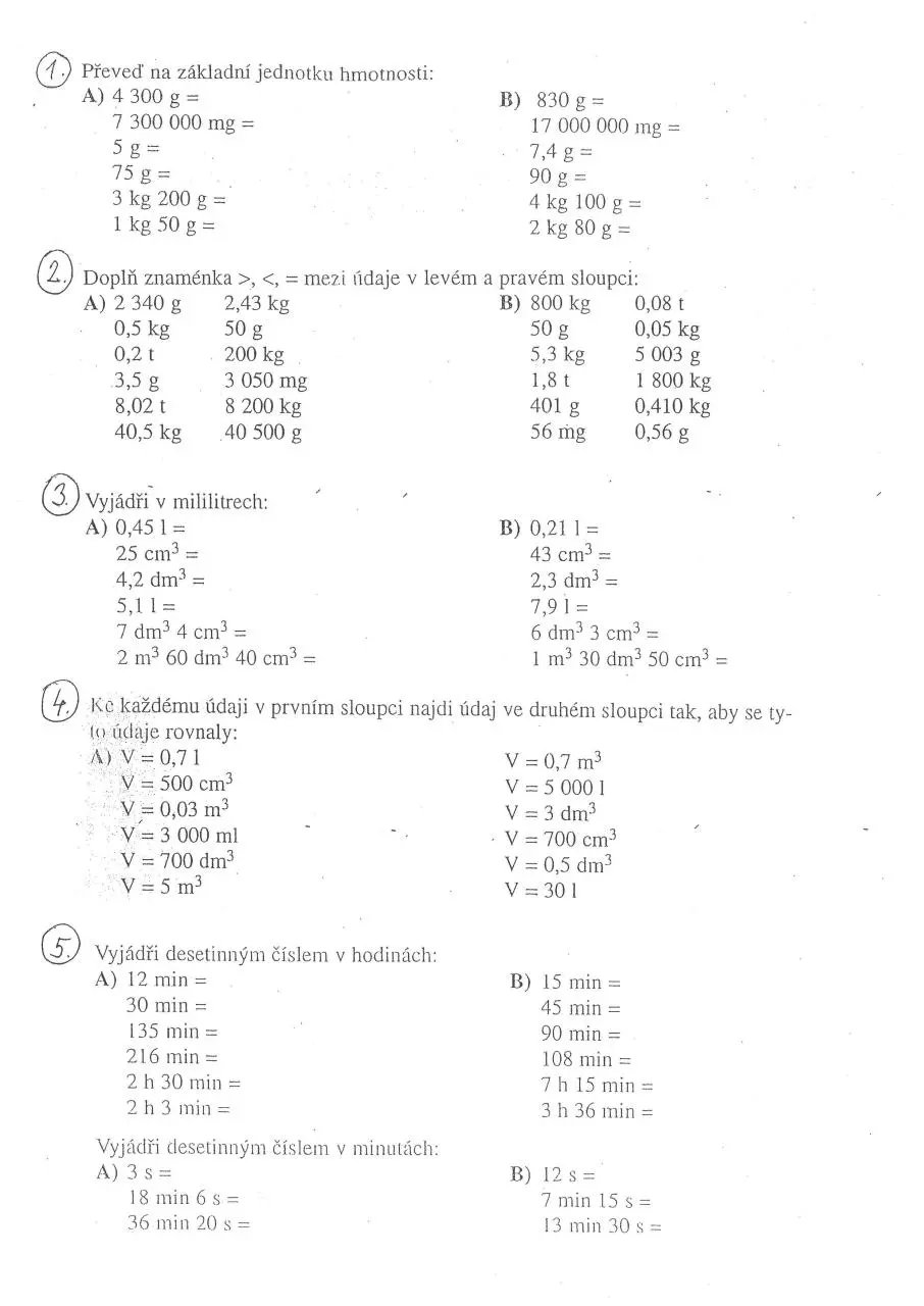 Page 1 of 1, Převody jednotek