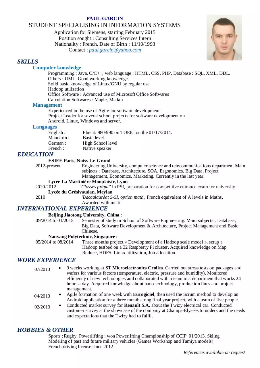 Document preview - Paul Garcin Resume.pdf - Page 1/1