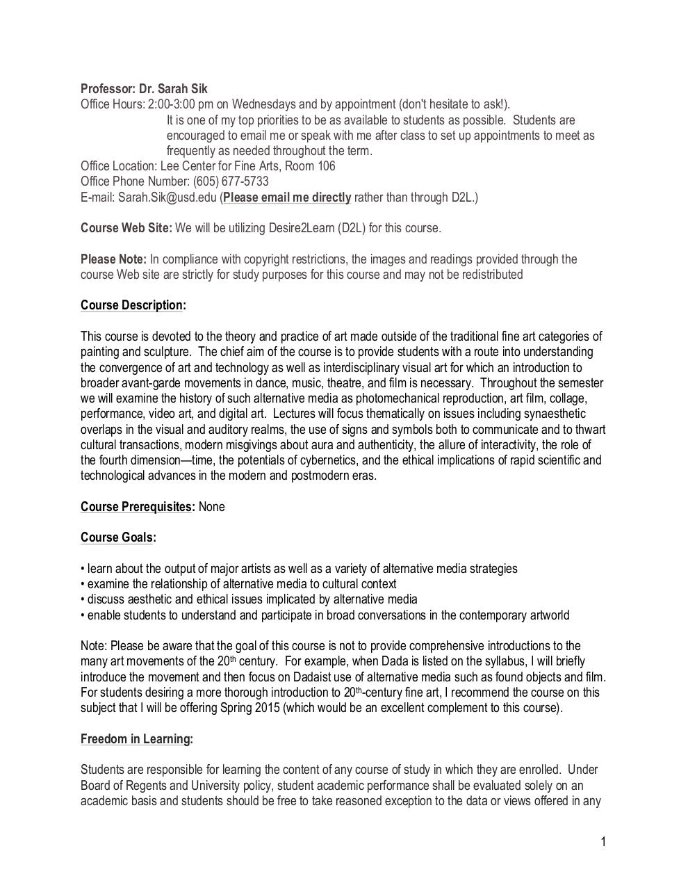 ARTH 399 - Alternative Media - Syllabus.pdf - page 2/16