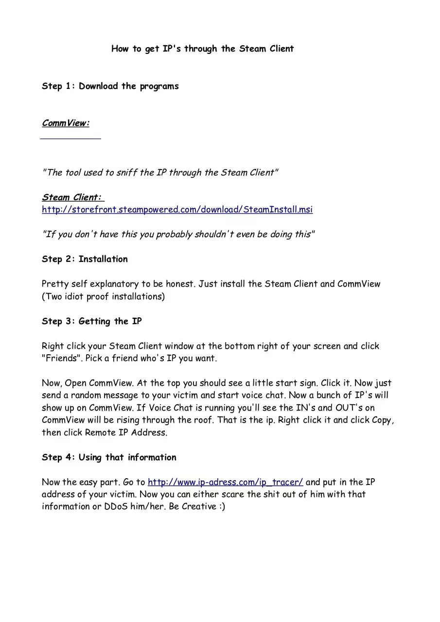 Page 1 of 1, How To Get IP s Through The Steam Client Copy